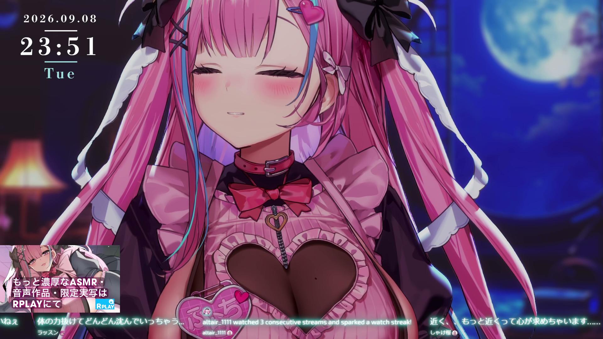【舔耳朵/KU100】我會一直待在這裡…♥舔耳朵❤可愛聲音放鬆ASMR直播【櫻花水知】